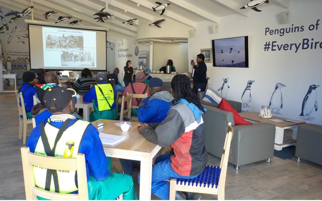 Staff members of Taurus Chemicals during an informative presentation by Xolani Lawo at APSS